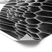 Modernes Meerschildkrötenportrait Schwarz-weiß Poster (Ecke)