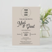 Modernes Meeting und Begrüßung Business minimalist Einladung (Stehend Vorderseite)