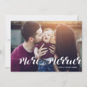 Modernes Mehr und Merrier-Foto Feiertagskarte (Vorderseite)