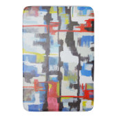 Modernes, mehrfarbiges Abstraktes Retro-Design Badematte (Vorderseite Vertikal)