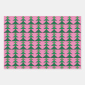 Modernes mehrfarbiges X-mas Baummuster Geschenkpapier Set (Vorderseite 3)