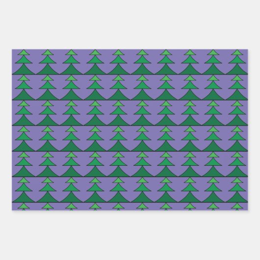 Modernes mehrfarbiges X-mas Baummuster Geschenkpapier Set (Vorderseite 2)