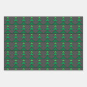 Modernes mehrfarbiges X-mas Baummuster Geschenkpapier Set (Vorderseite)