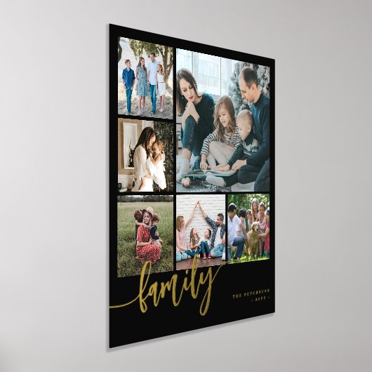 Modernes mehrsprachiges Collage-Familienskript mit Foliendrucke (Ablage )