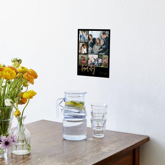 Modernes mehrsprachiges Collage-Familienskript mit Foliendrucke (Ablage(Küche))