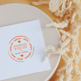 Modernes mehrsprachiges Dankeschön an Sie, handgef Gummistempel