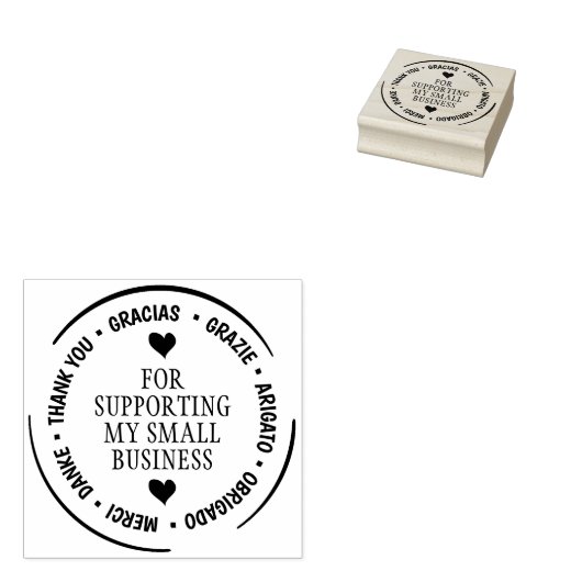 Modernes mehrsprachiges Dankeschön an Sie, kleine Gummistempel (Stempel)