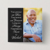 Modernes Memorial Beileid Erinnerung Foto Button (Vorderseite)