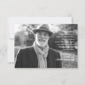 Modernes Memorial: Benutzerdefiniertes Foto und Bo Mitteilungskarte (Vorderseite)