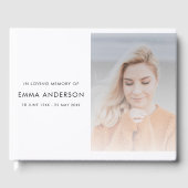 Modernes Memorial Foto Elegante Beerdigung Gästebuch (Vorderseite)