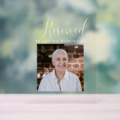 Modernes Memorial Foto Memorial Sign Acrylschild (Neutral)