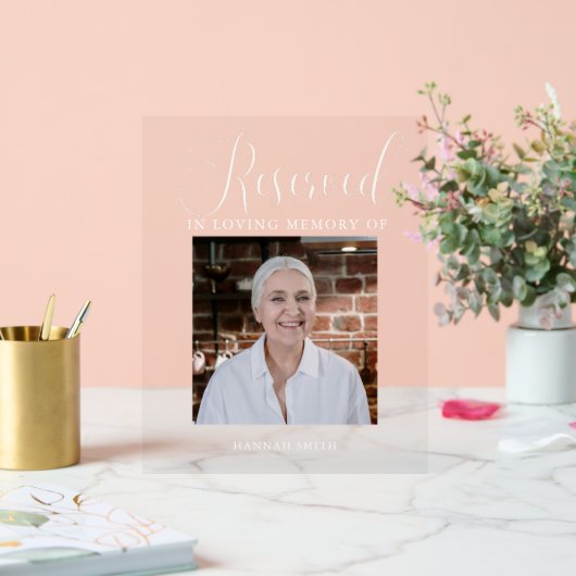 Modernes Memorial Foto Memorial Sign Acrylschild (Hochzeit)