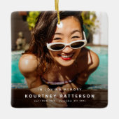 Modernes Memorial-Foto Weihnachten bewahren Keramikornament (Vorderseite)