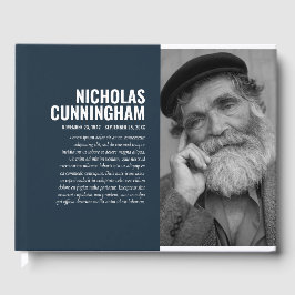 Modernes Memorial für das einfache Foto Schwarz-we Gästebuch