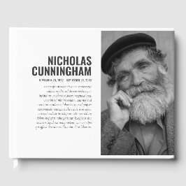 Modernes Memorial für das einfache Foto Schwarz-we Gästebuch