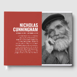 Modernes Memorial für das einfache Foto Schwarz-we Gästebuch