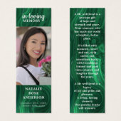 Modernes Memorial Gedicht Smaragdbeerdigung Leseze (Vorne & Hinten)