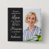 Modernes Memorial Heaven Gedicht Beileid Foto Button (Vorderseite)
