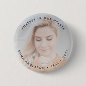 Modernes Memorial Keepake Beerdigung Tribute Foto Button (Vorderseite)