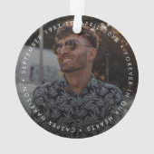 Modernes Memorial Keepake Beileid Tribute Foto Ornament (Rückseite)