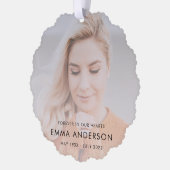 Modernes Memorial Keepake Beileid Tribute Foto Ornament Karte (Links)