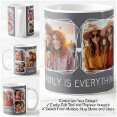 Modernes Memory 6-Foto Collage Template Gray C19 Kaffeetasse