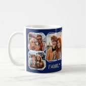 Modernes Memory 6-Foto Collage Template Navy C41 Kaffeetasse (Links)