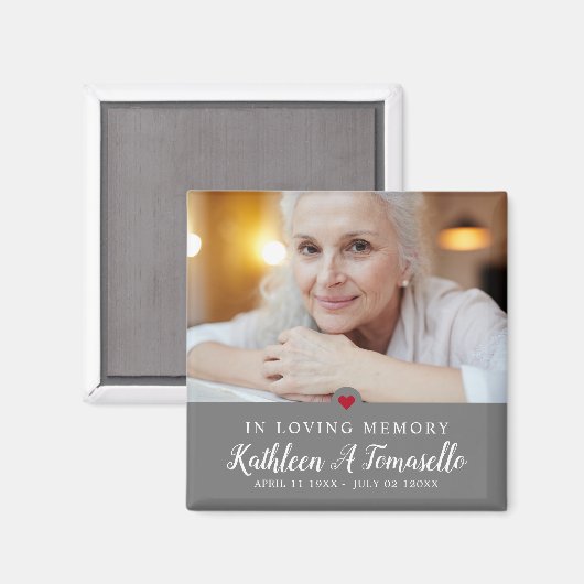 Modernes Memory Beileid Foto Magnet (Vorderseite/Rückseite)