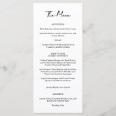 Modernes Menü für Hochzeitsempfang Menükarte (Vorderseite)