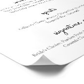 Modernes Menü für Hochzeitssender Bar Poster (Ecke)