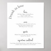 Modernes Menü für Hochzeitssender Bar Poster (Vorne)