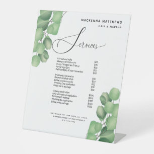 Modernes Menü im Bereich Foliage Greenery Hair Sty Sockelschild