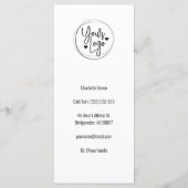 Modernes Menü mit Schwarz-Weiß-Service Menükarte (Rückseite)