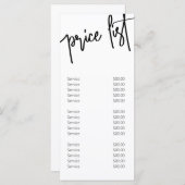 Modernes Menü mit Schwarz-Weiß-Service Menükarte (Vorne/Hinten)