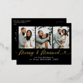 Modernes Mercosur & Verheiratetes Hochzeitssommer  Folien Feiertagspostkarte (Vorderseite/Rückseite)