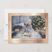 Modernes Merliday Foto Gold Spark Rose Funkelnd Magneteinladung (Vorderseite)