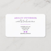 Modernes Mermaid-Glitzer lila-Blue-Nails-Skript Visitenkarte (Rückseite)