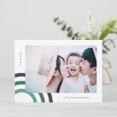 Modernes Merry Blue Holiday Foto (Stehend Vorderseite)