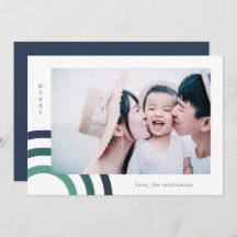 Modernes Merry Blue Holiday Foto