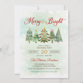 Modernes Merry & Bright Christmas Tree Party Einladung (Vorderseite)