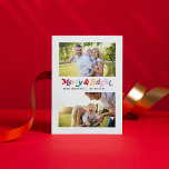 Modernes Merry & Bright Retro 2 Foto Feiertagspostkarte<br><div class="desc">Wir alle Liebe Urlaubstraditionen, und was besser zu feiern, als mit unserer modernen Merry & Bright farbigen Retro 2 Foto Ferien Postcard! Diese unvergessliche Postkarte zeichnet sich durch fröhliche und leuchtende Schriften aus, die in bunten Retro-Typografie geschrieben sind und eine lustige und moderne Ästhetik schaffen. Damit können Sie Ihre 2...</div>