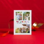 Modernes Merry & Bright Retro 3 Foto Feiertagspostkarte<br><div class="desc">Wir alle Liebe Urlaubstraditionen, und was besser zu feiern, als mit unserer modernen Merry & Bright farbigen Retro 3 Foto Ferien Postcard! Diese unvergessliche Postkarte zeichnet sich durch fröhliche und leuchtende Schriften aus, die in bunten Retro-Typografie geschrieben sind und eine lustige und moderne Ästhetik schaffen. Mit ihm können Sie Ihre...</div>