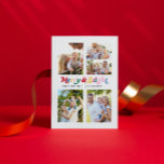 Modernes Merry & Bright Retro 5 Foto Feiertagspostkarte<br><div class="desc">Wir alle Liebe Urlaubstraditionen, und was besser zu feiern, als mit unserer modernen Merry & Bright farbenfrohe Retro 5 Foto Holiday Postcard! Diese unvergessliche Postkarte zeichnet sich durch fröhliche und leuchtende Schriften aus, die in bunten Retro-Typografie geschrieben sind und eine lustige und moderne Ästhetik schaffen. Damit können Sie Ihre 5...</div>