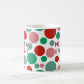 Modernes Merry & Bright Simple Polka Dot Muster Kaffeetasse (Mittel)