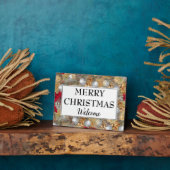 Modernes MERRY CHRISTMAS Willkommen Fotoplatte (Seite)