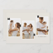 Modernes Merry-Foto Feiertagskarte (Vorne/Hinten)