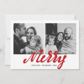 Modernes Merry | Holiday 2 quadratische Fotokarte Karte (Vorderseite)