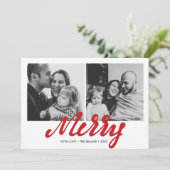 Modernes Merry | Holiday 2 quadratische Fotokarte Karte (Stehend Vorderseite)