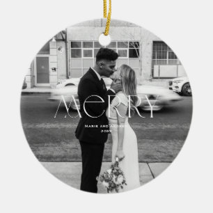 Modernes Merry Holiday Design Keramik Ornament