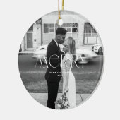 Modernes Merry Holiday Design Keramik Ornament (Links)